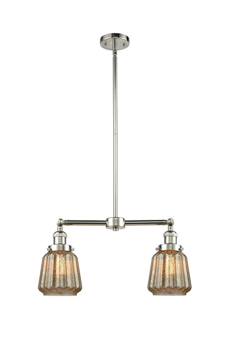 Innovations 209-PN-G146 Two Light Island Pendant, Polished Nickel