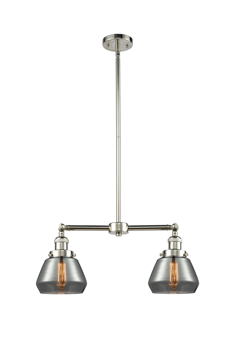 Innovations 209-PN-G173 Two Light Island Pendant, Polished Nickel