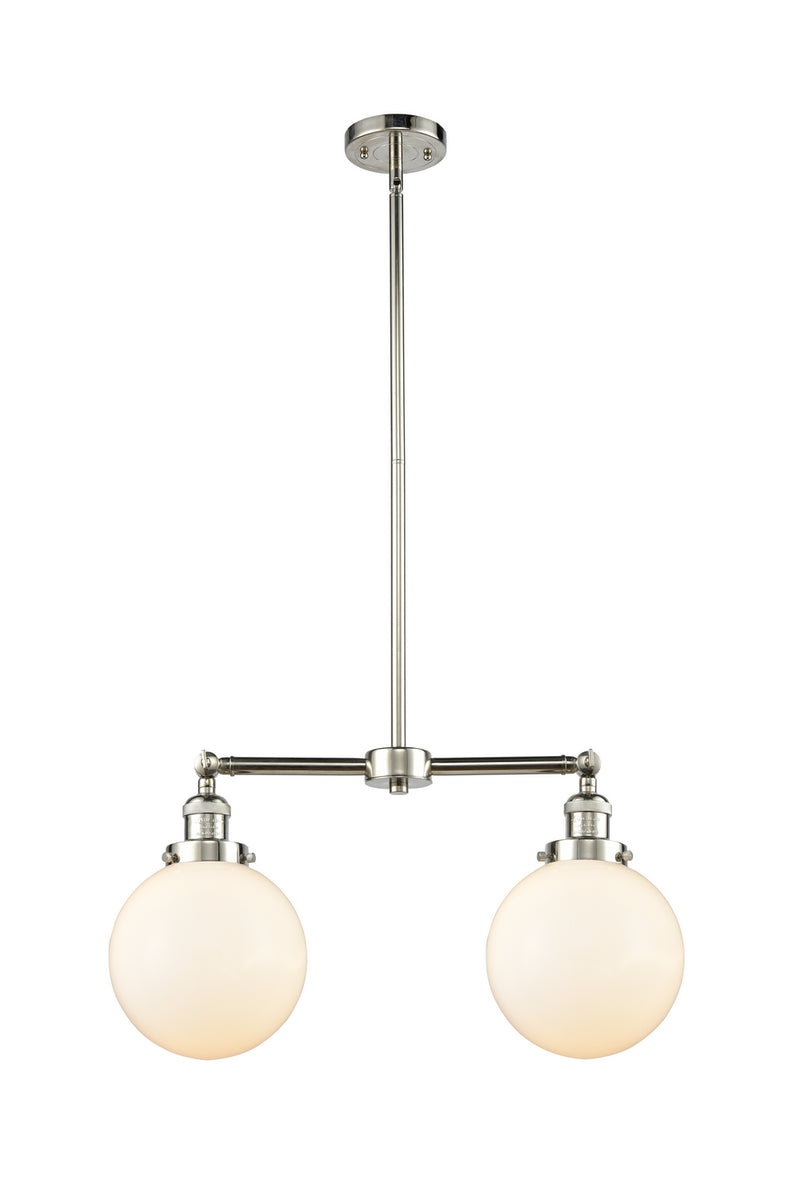 Innovations 209-PN-G201-8 Two Light Island Pendant, Polished Nickel