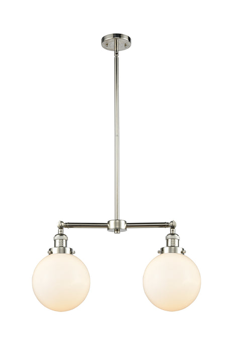 Innovations 209-PN-G201-8-LED LED Island Pendant, Polished Nickel