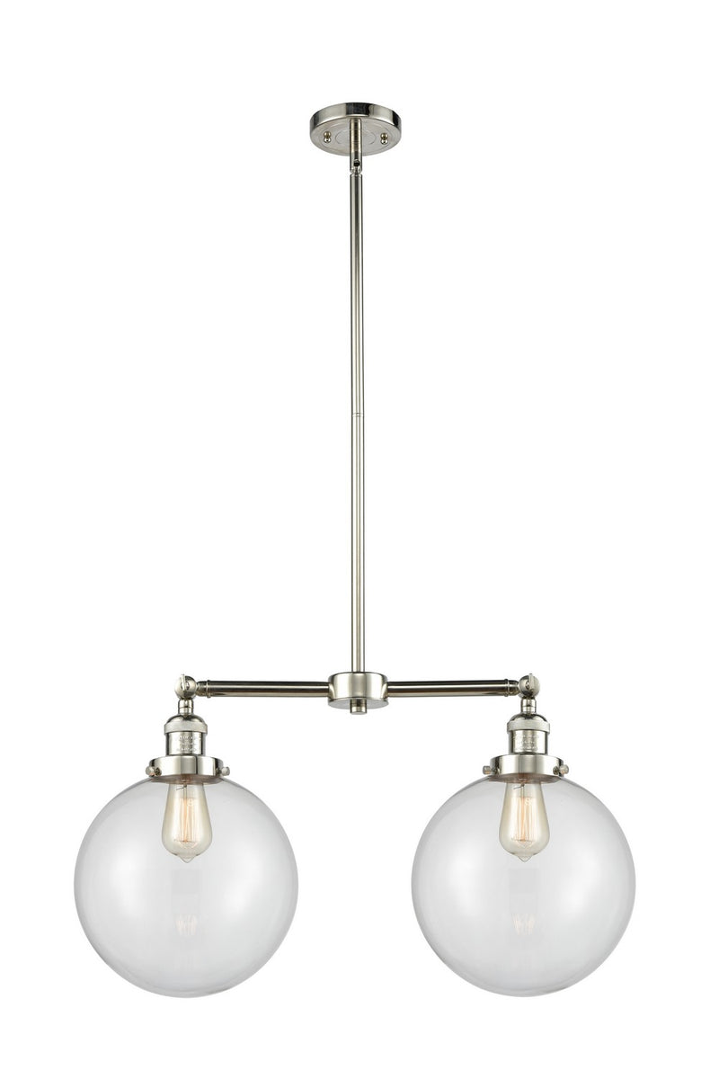 Innovations 209-PN-G202-10-LED LED Island Pendant, Polished Nickel