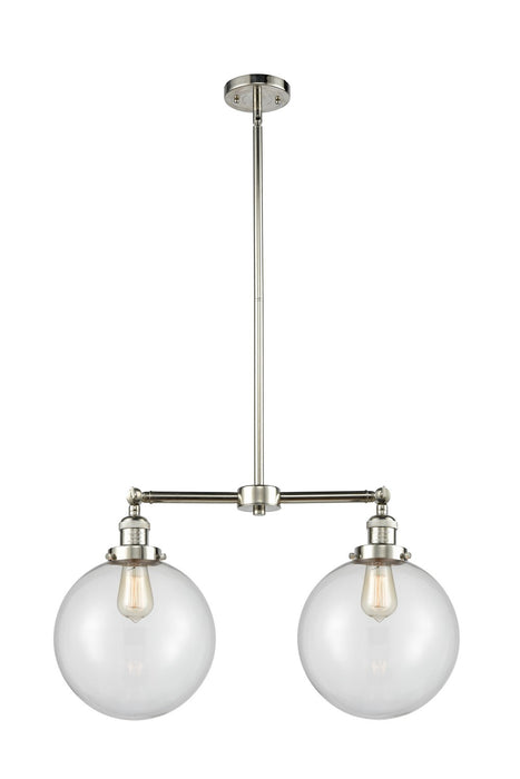 Innovations 209-PN-G202-10-LED LED Island Pendant, Polished Nickel
