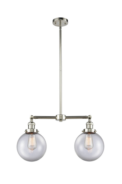 Innovations 209-PN-G202-8-LED LED Island Pendant, Polished Nickel