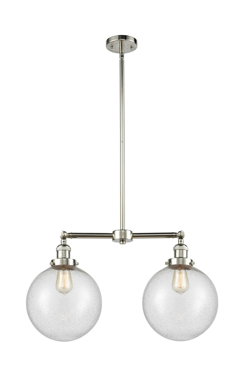 Innovations 209-PN-G204-10-LED LED Island Pendant, Polished Nickel