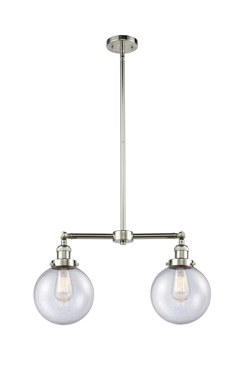 Innovations 209-PN-G204-8-LED LED Island Pendant, Polished Nickel