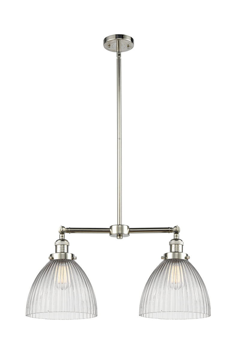 Innovations 209-PN-G222 Two Light Island Pendant, Polished Nickel