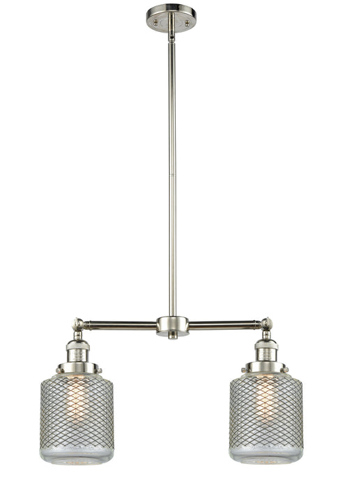 Innovations 209-PN-G262 Two Light Island Pendant, Polished Nickel
