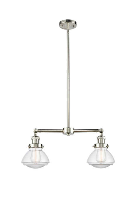 Innovations 209-PN-G322 Two Light Island Pendant, Polished Nickel