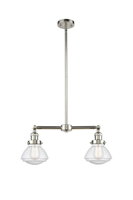 Innovations 209-PN-G324 Two Light Island Pendant, Polished Nickel