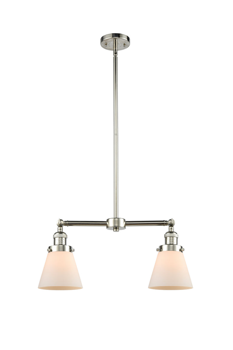 Innovations 209-PN-G61 Two Light Island Pendant, Polished Nickel