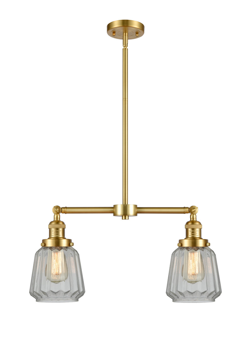 Innovations 209-SG-G142 Two Light Island Pendant, Satin Gold