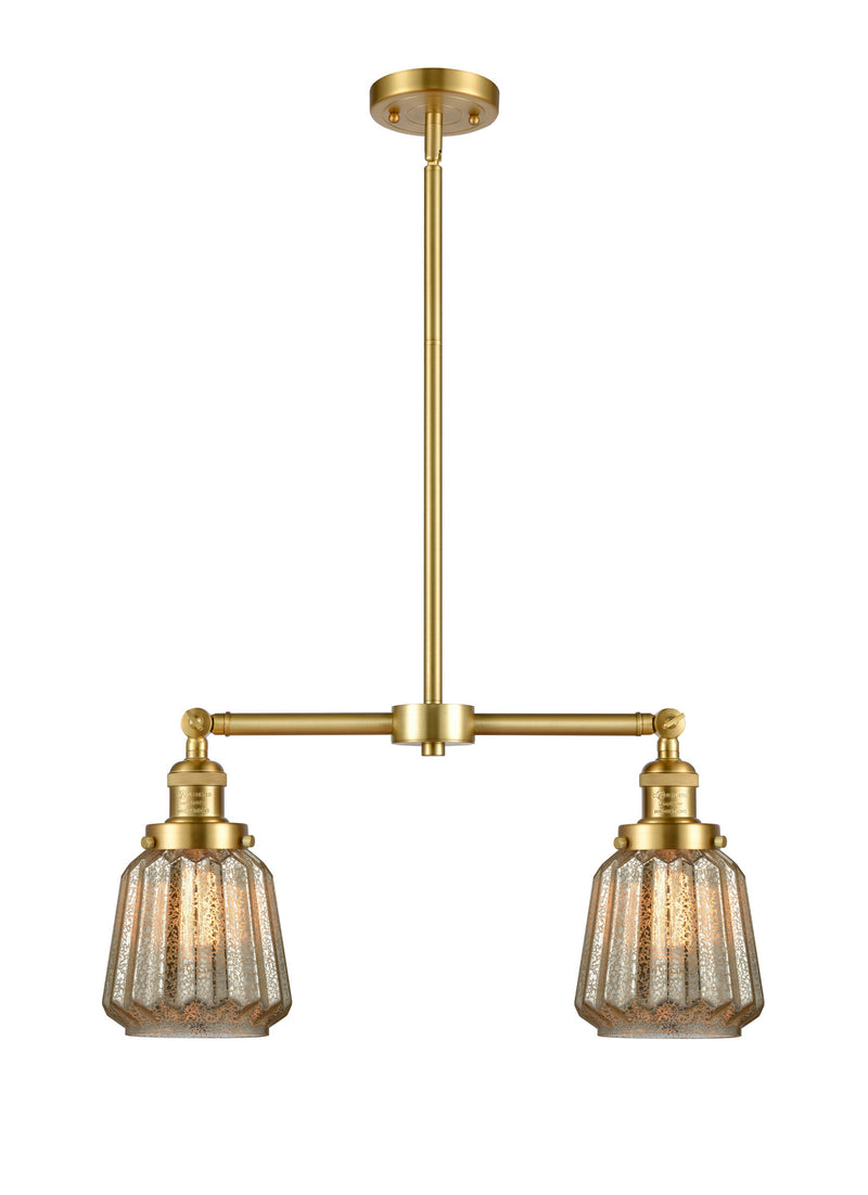 Innovations 209-SG-G146 Two Light Island Pendant, Satin Gold
