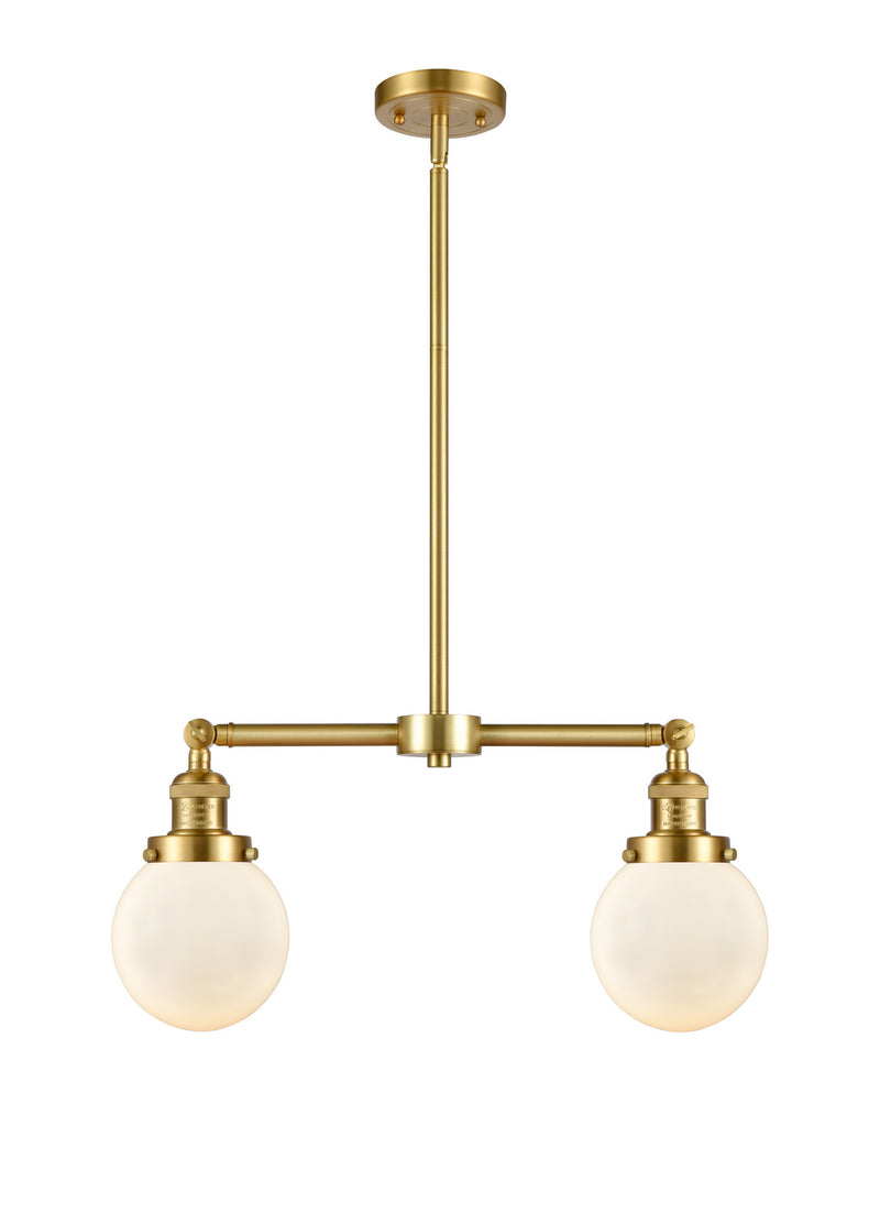 Innovations 209-SG-G201-6 Two Light Island Pendant, Satin Gold