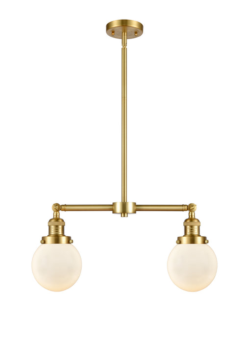 Innovations 209-SG-G201-6 Two Light Island Pendant, Satin Gold