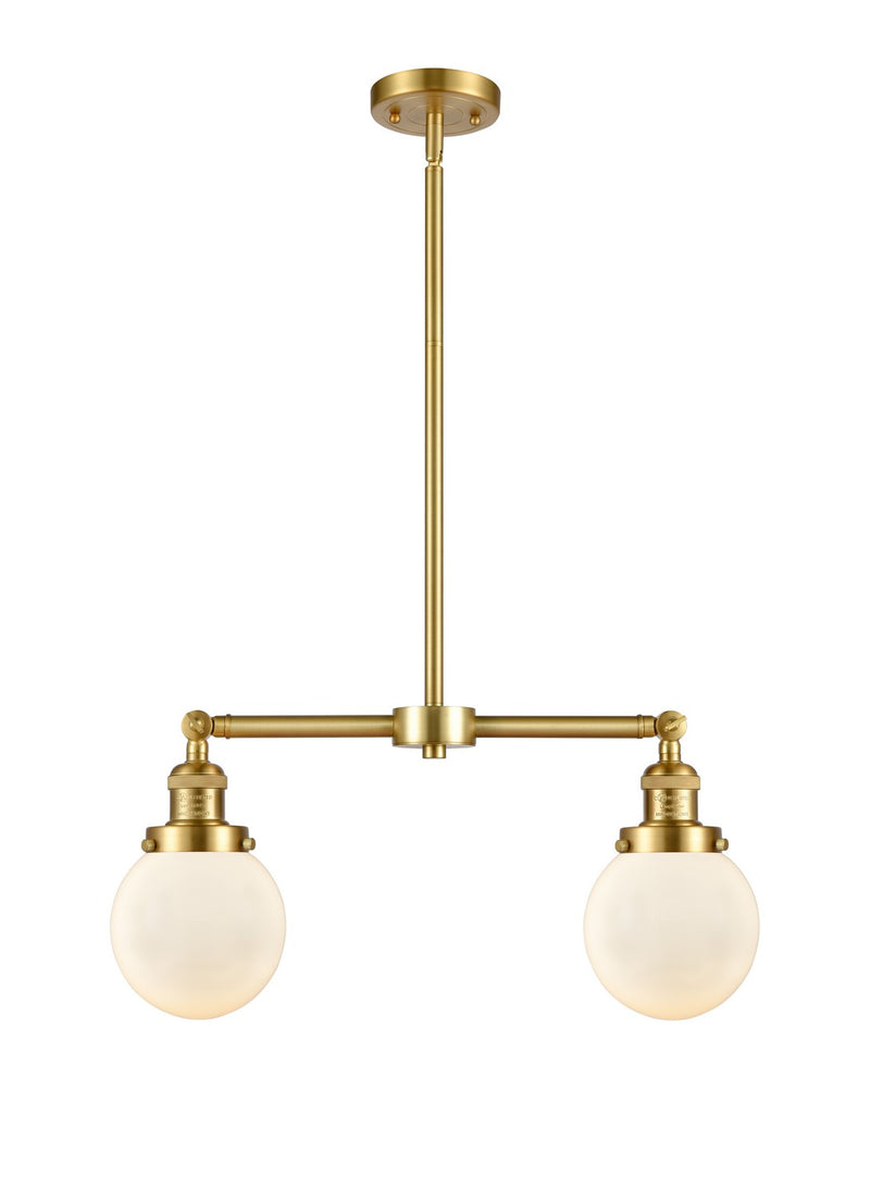 Innovations 209-SG-G201-6-LED LED Island Pendant, Satin Gold