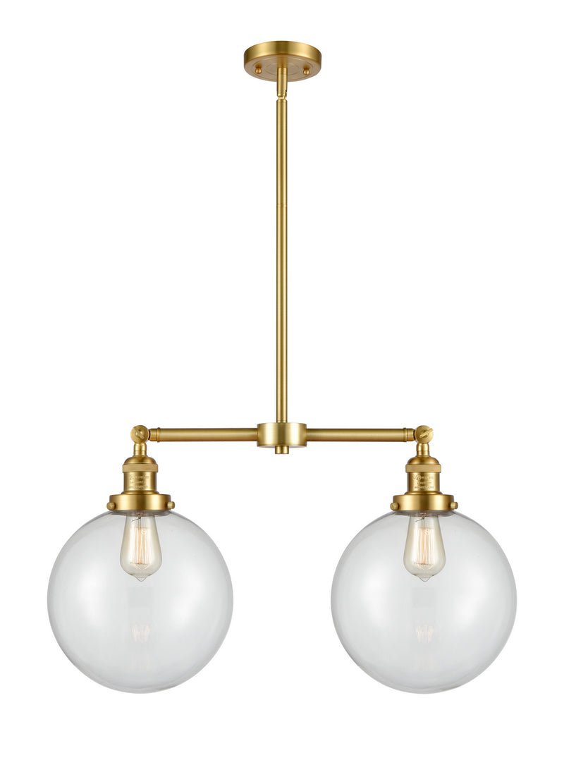 Innovations 209-SG-G202-10 Two Light Island Pendant, Satin Gold