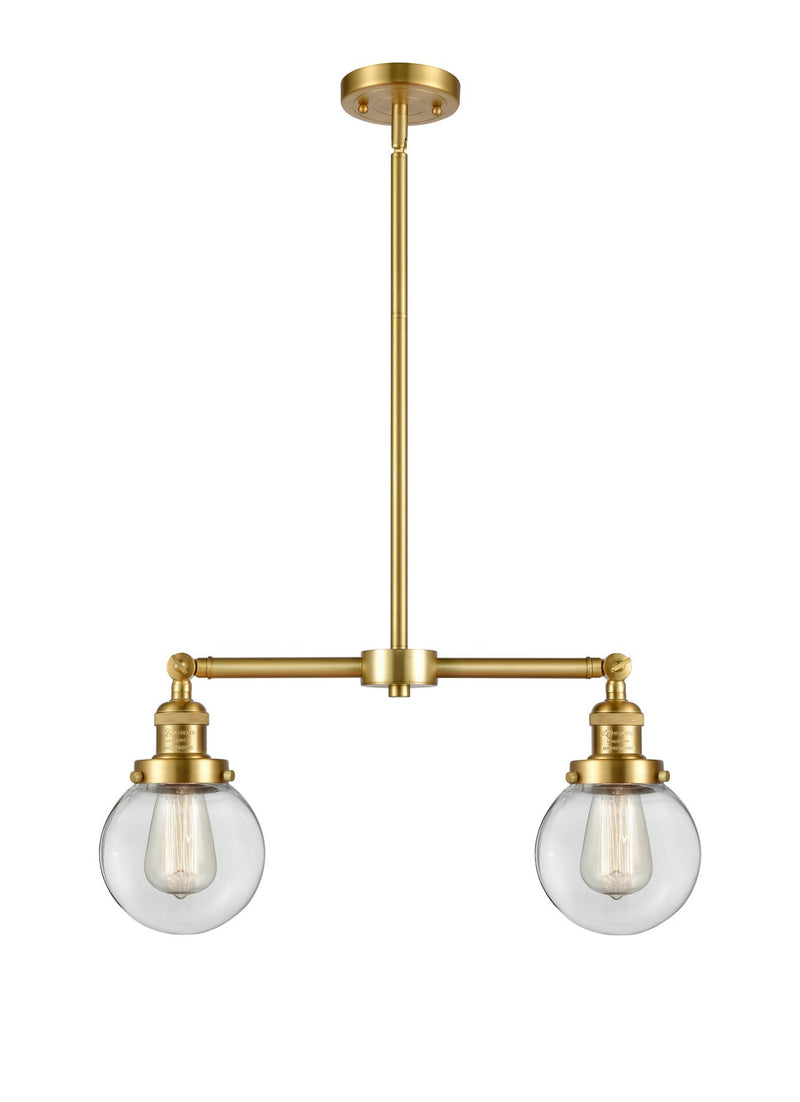 Innovations 209-SG-G202-6-LED LED Island Pendant, Satin Gold