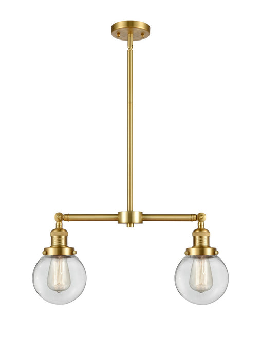 Innovations 209-SG-G202-6-LED LED Island Pendant, Satin Gold