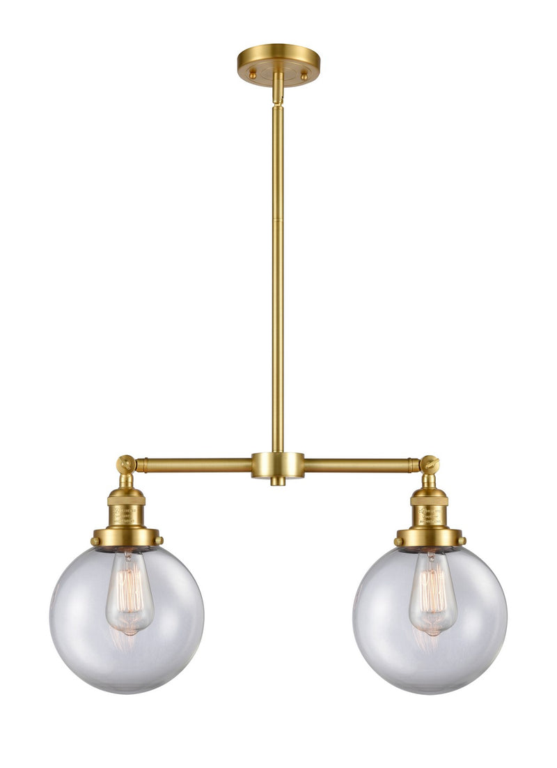 Innovations 209-SG-G202-8-LED LED Island Pendant, Satin Gold