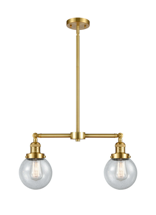 Innovations 209-SG-G204-6 Two Light Island Pendant, Satin Gold