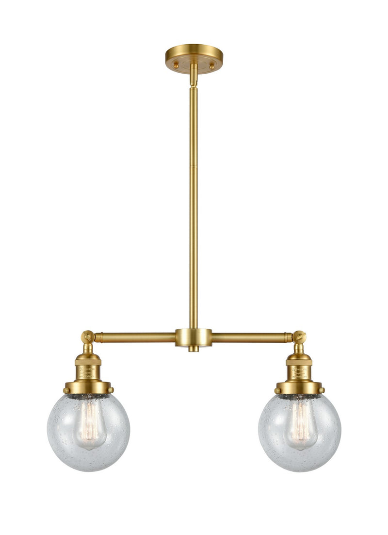 Innovations 209-SG-G204-6-LED LED Island Pendant, Satin Gold