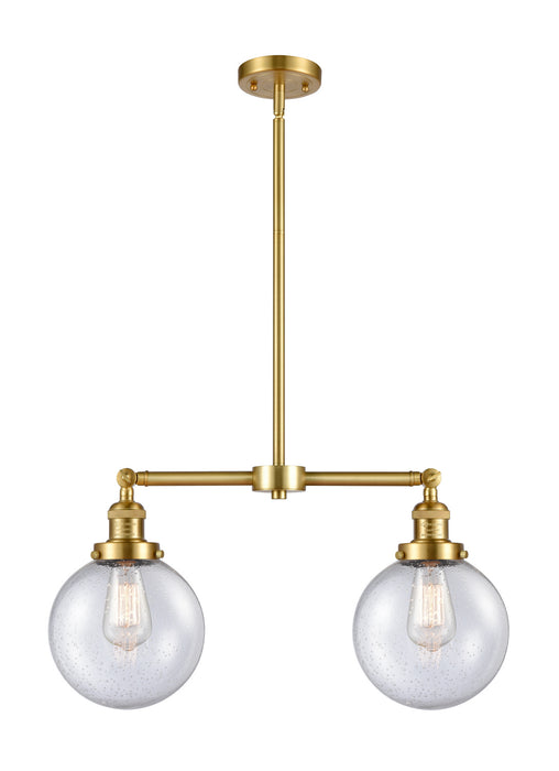 Innovations 209-SG-G204-8 Two Light Island Pendant, Satin Gold