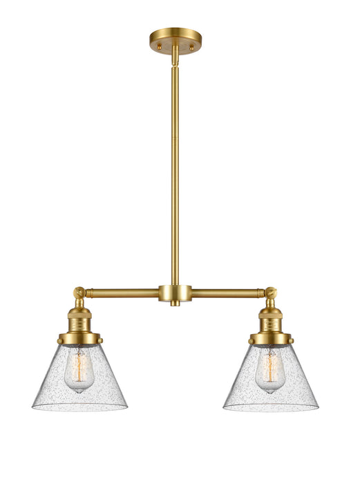 Innovations 209-SG-G44 Two Light Island Pendant, Satin Gold