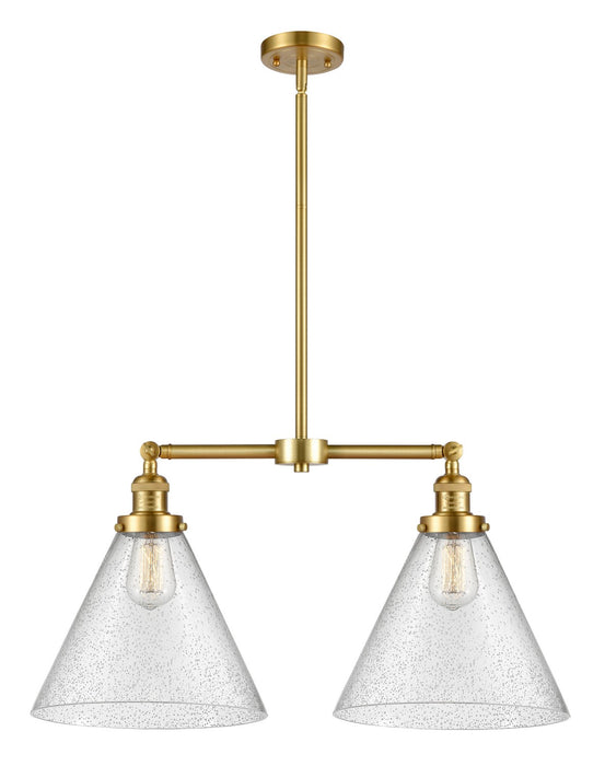 Innovations 209-SG-G44-L Two Light Island Pendant, Satin Gold