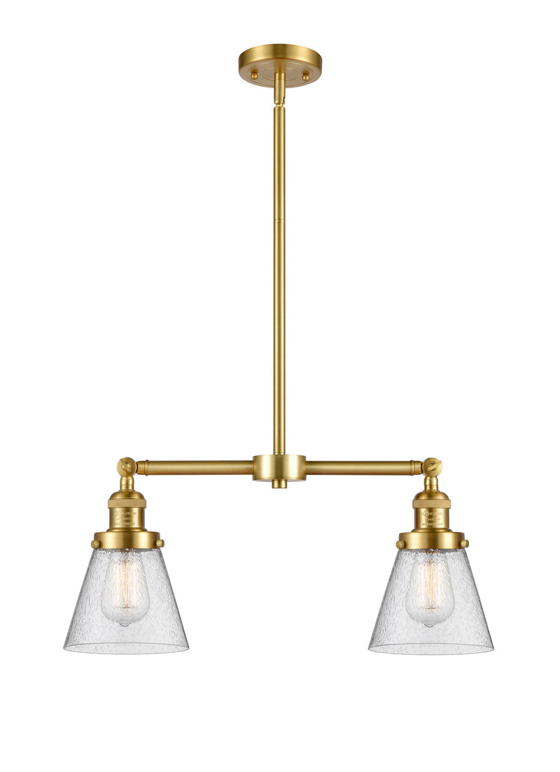 Innovations 209-SG-G64 Two Light Island Pendant, Satin Gold