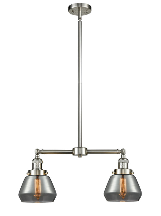 Innovations 209-SN-G173 Two Light Island Pendant, Brushed Satin Nickel
