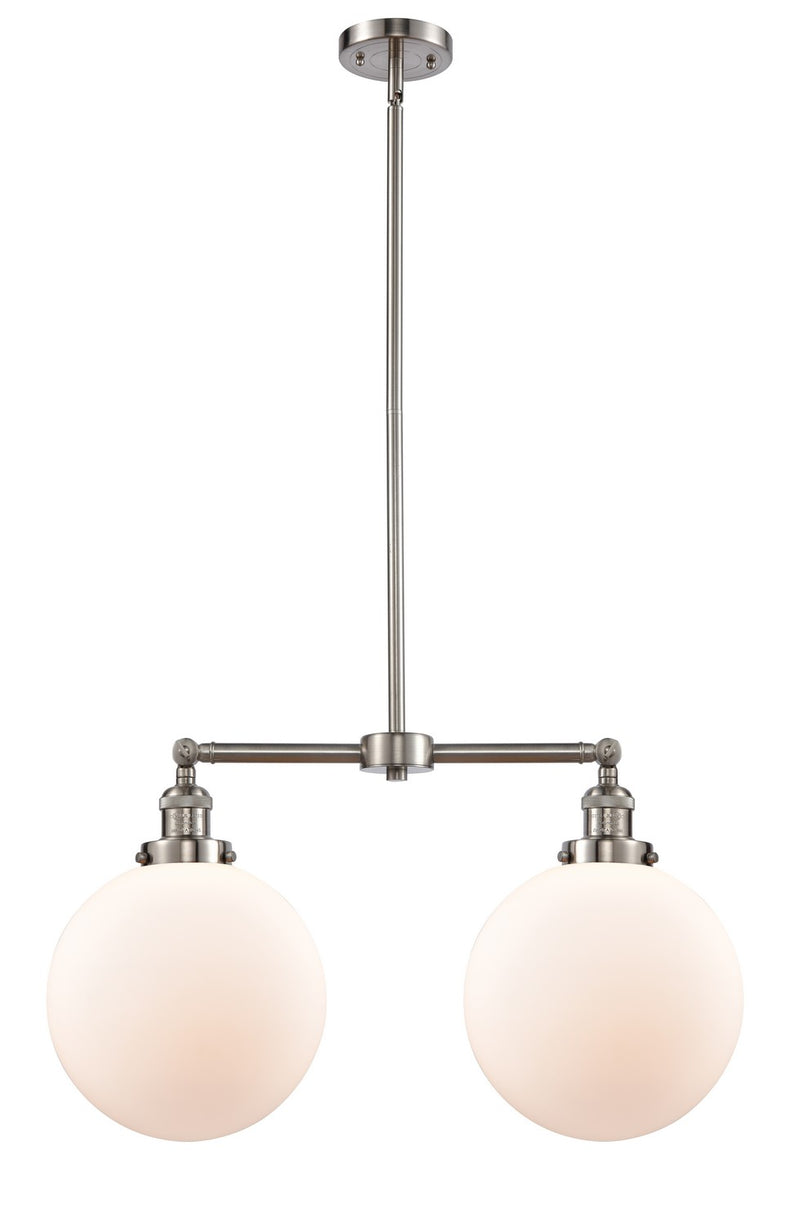 Innovations 209-SN-G201-10-LED LED Island Pendant, Brushed Satin Nickel