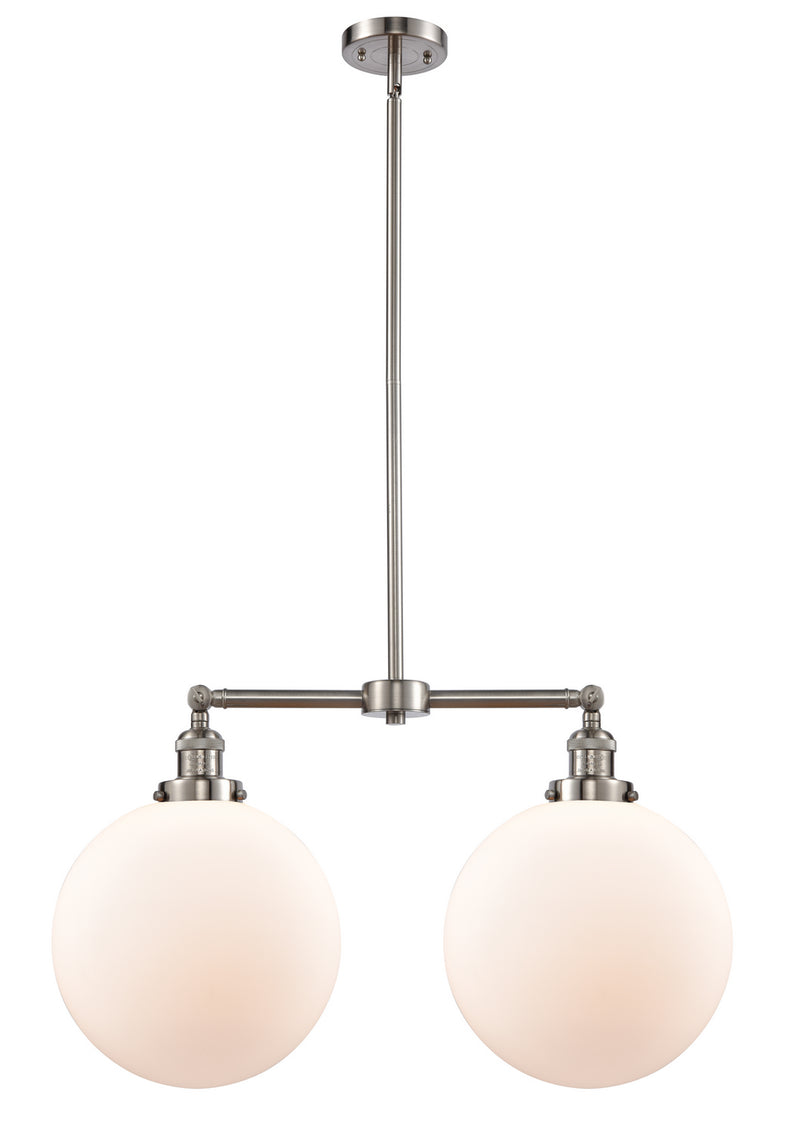 Innovations 209-SN-G201-12 Two Light Island Pendant, Brushed Satin Nickel