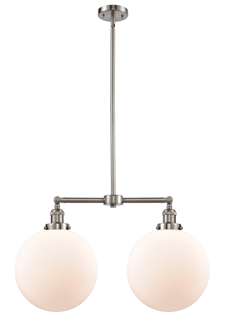 Innovations 209-SN-G201-12-LED LED Island Pendant, Brushed Satin Nickel