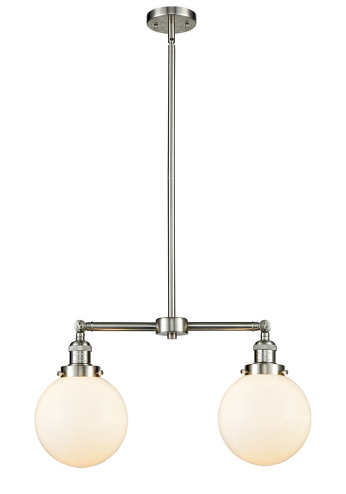 Innovations 209-SN-G201-8-LED LED Island Pendant, Brushed Satin Nickel