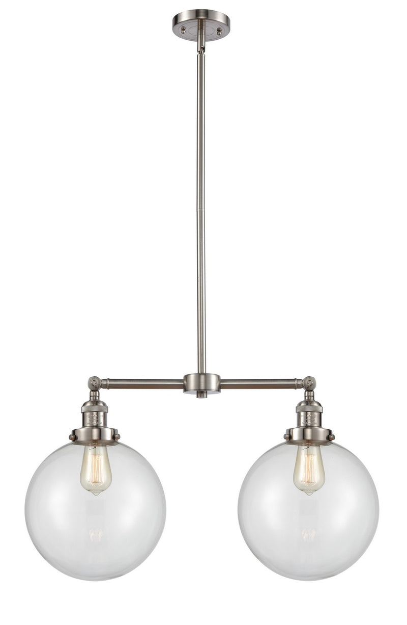 Innovations 209-SN-G202-10-LED LED Island Pendant, Brushed Satin Nickel