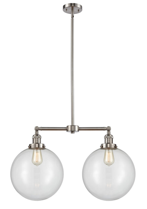 Innovations 209-SN-G202-12-LED LED Island Pendant, Brushed Satin Nickel