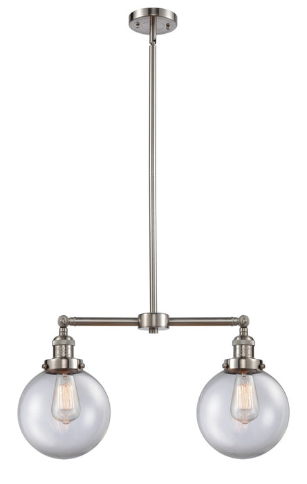Innovations 209-SN-G202-8-LED LED Island Pendant, Brushed Satin Nickel