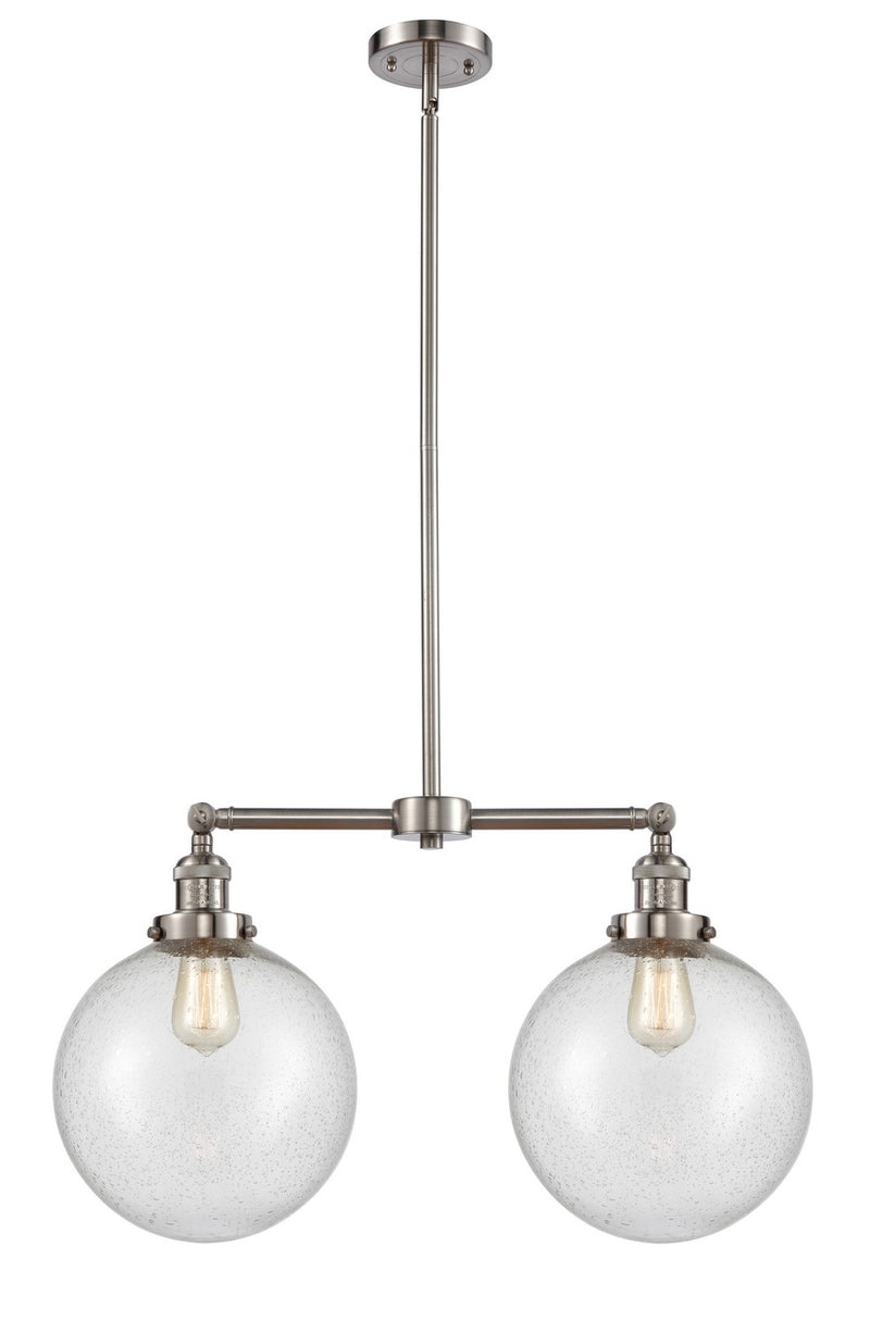 Innovations 209-SN-G204-10-LED LED Island Pendant, Brushed Satin Nickel
