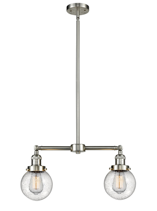 Innovations 209-SN-G204-6-LED LED Island Pendant, Brushed Satin Nickel