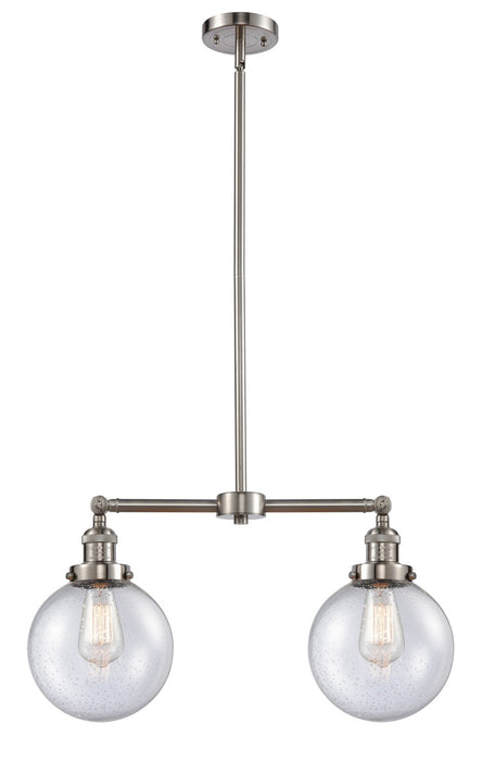 Innovations 209-SN-G204-8-LED LED Island Pendant, Brushed Satin Nickel
