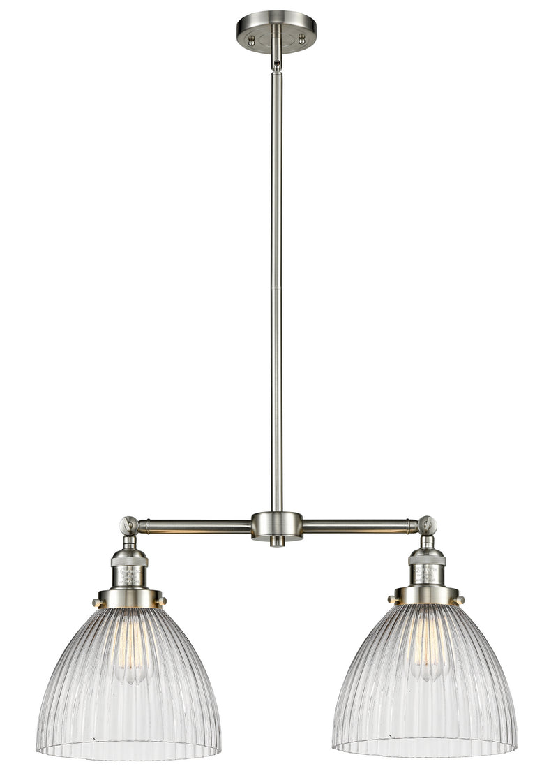 Innovations 209-SN-G222 Two Light Island Pendant, Brushed Satin Nickel