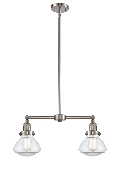Innovations 209-SN-G322 Two Light Island Pendant, Brushed Satin Nickel
