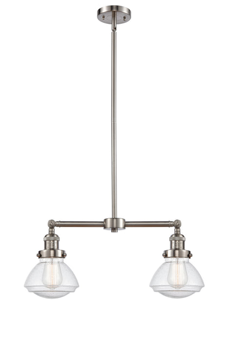 Innovations 209-SN-G324 Two Light Island Pendant, Brushed Satin Nickel