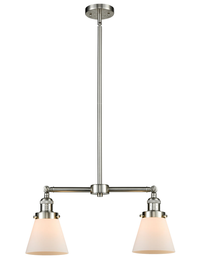 Innovations 209-SN-G61 Two Light Island Pendant, Brushed Satin Nickel