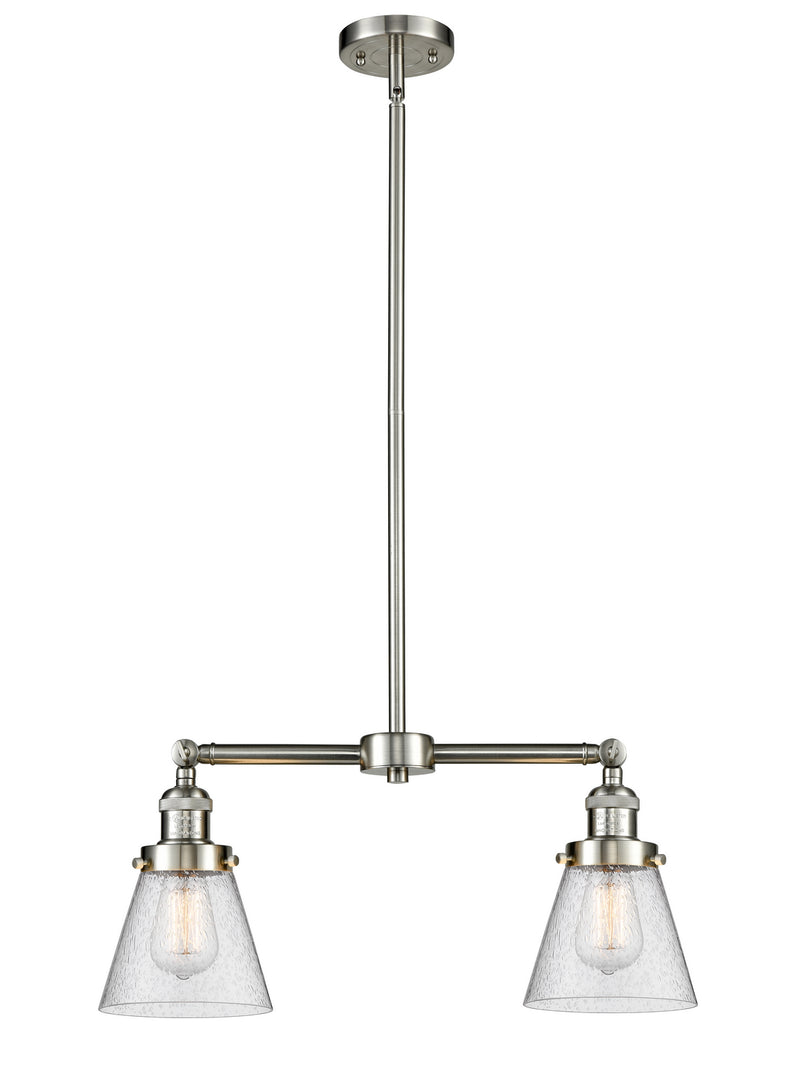 Innovations 209-SN-G64 Two Light Island Pendant, Brushed Satin Nickel