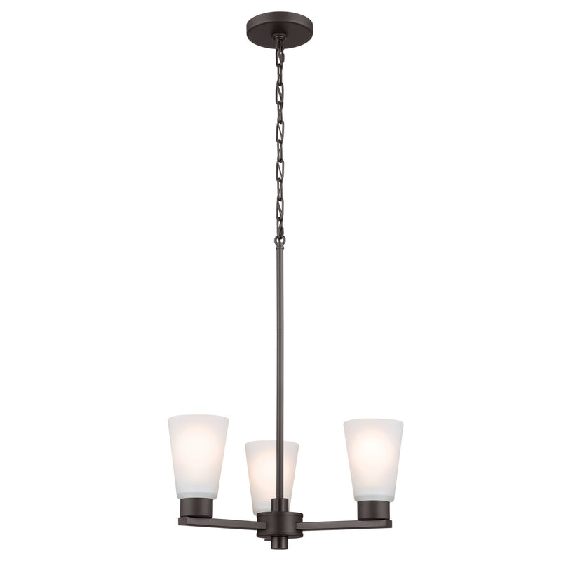 Kichler 52435OZ Three Light Chandelier, Olde Bronze