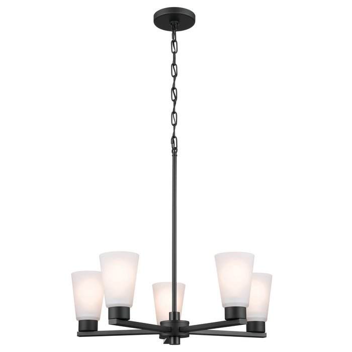 Kichler 52436BK Five Light Chandelier, Black