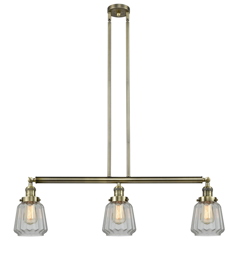 Innovations 213-AB-G142 Three Light Island Pendant, Antique Brass