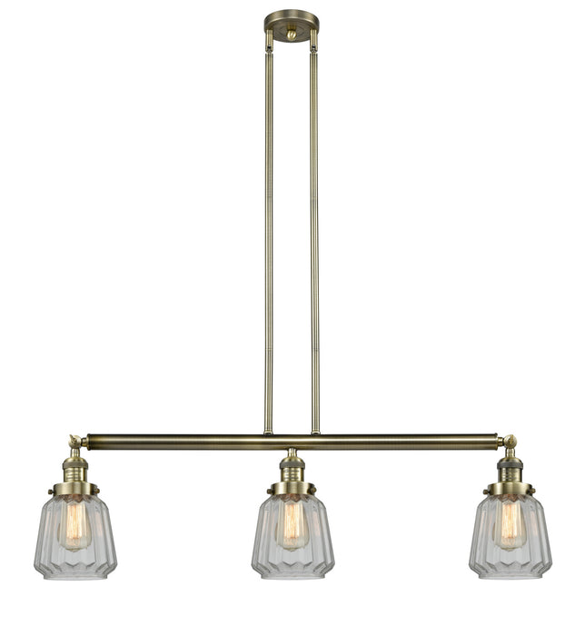Innovations 213-AB-G142 Three Light Island Pendant, Antique Brass