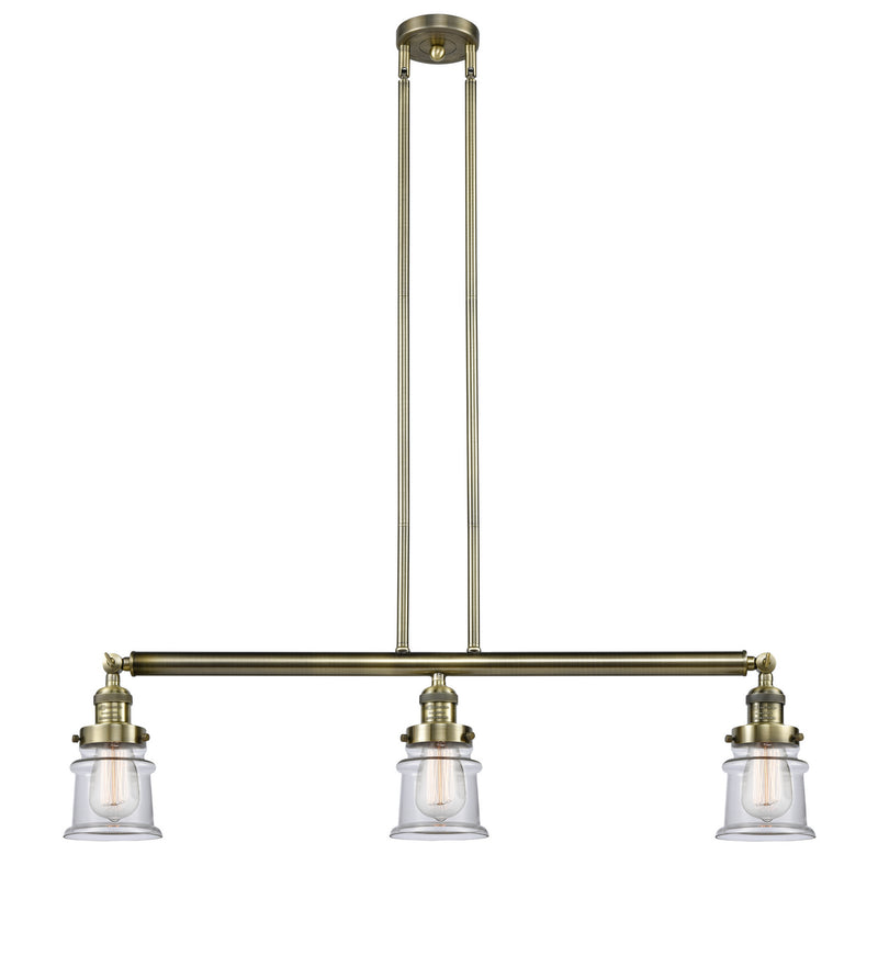 Innovations 213-AB-G182S Three Light Island Pendant, Antique Brass